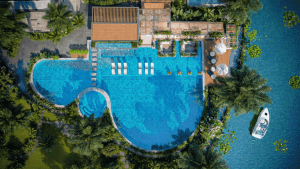 Hồ bơi vô cực tầng 21 Khải Hoàn Imperial - tiện ích cảm hứng Roman Thermae